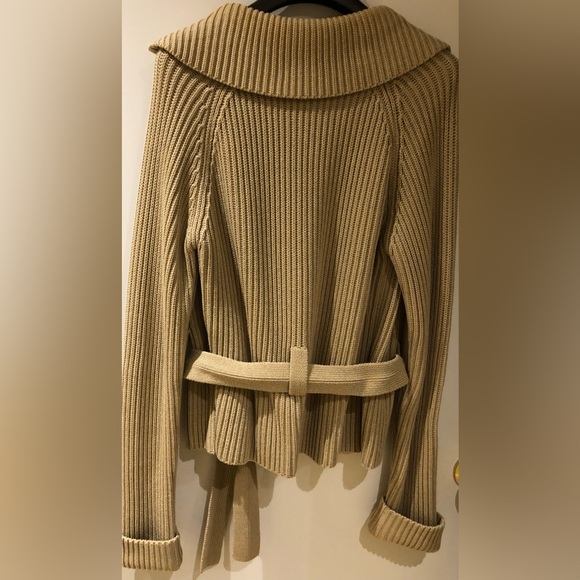 Beige Ribbed Knit Sweater - Picture 2 of 6